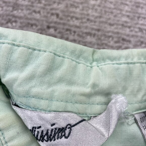 Vintage Polo Shirt Men Large L Green BELLISSIMO Button Up 80s 100% Cotton Casual - Picture 7 of 12